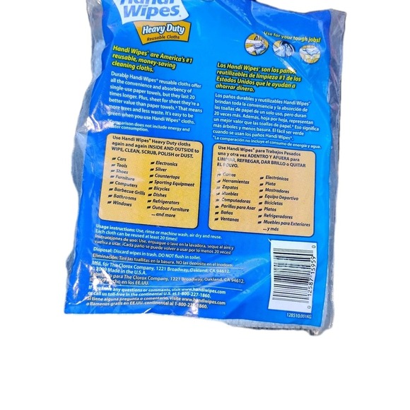 Clorox HEAVY DUTY HANDI WIPES CLOTHS  REUSABLE CLEANING TOWELS Blue 3 Pack‎ - Picture 2 of 2